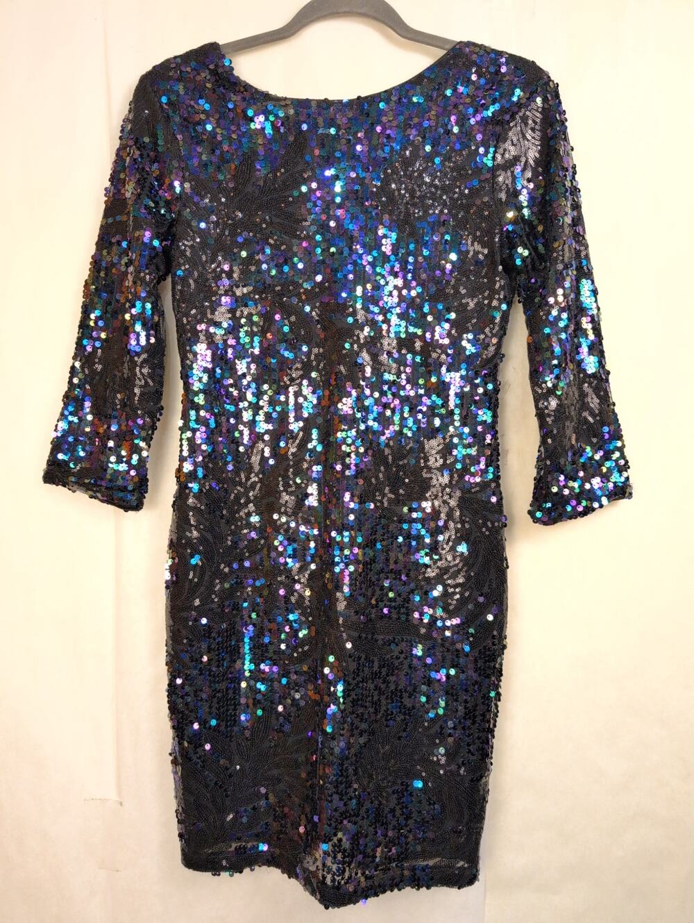 New Vero Moda black iridescent sequin dress Size Sm New Years Eve Party Glam